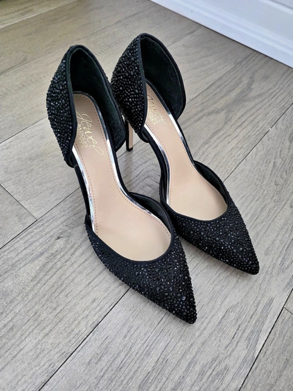 Badgley Mischka Rhinestone Black Heels